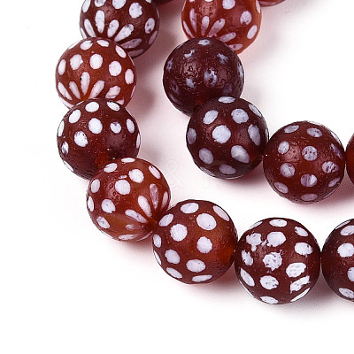 Tibetan Style Natural Agate dZi Beads Strands G-T144-36A-01-1