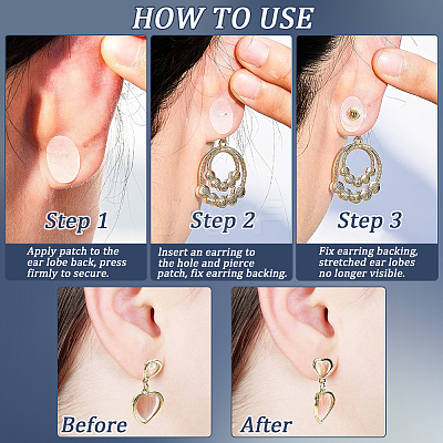 150Pcs PE Adhesive Ear Lobe Support Patches AJEW-SC0003-38-1