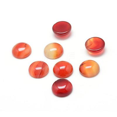Dyed Natural Carnelian Gemstone Cabochons G-T020-8mm-14-1