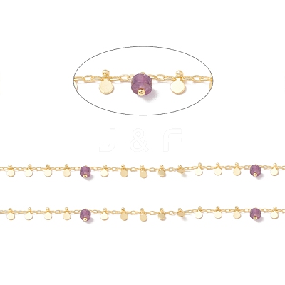 Natural Amethyst Column Beaded Chains CHC-K012-01G-02-1