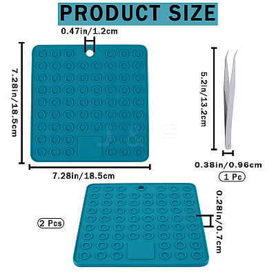 2Pcs Square Silicone Hot Mats for Hot Dishes AJEW-GF0008-26B-1