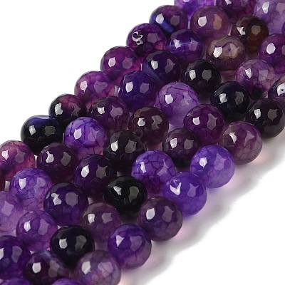 Dyed & Heated Natural Dragon Veins Agate Beads Strands G-P539-A01-18-1