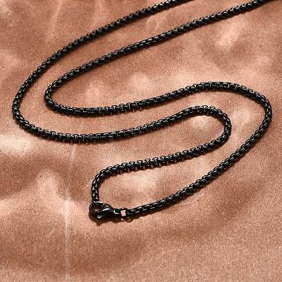 304 Stainless Steel Box Chain Necklaces X-NJEW-P244-01B-1