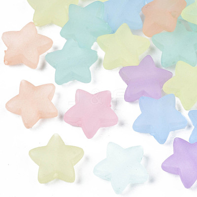 Transparent Frosted Acrylic  Beads FACR-N002-01A-1
