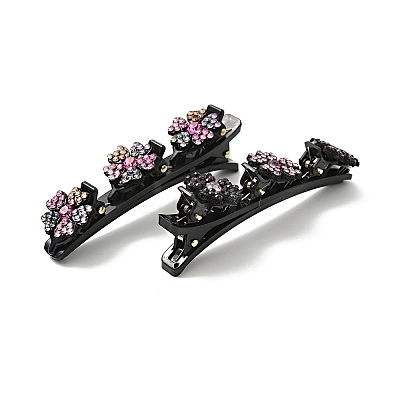 Fashion Double Layer Resin Rhinestone Alligator Hair Clips Sets PHAR-P005-25-1