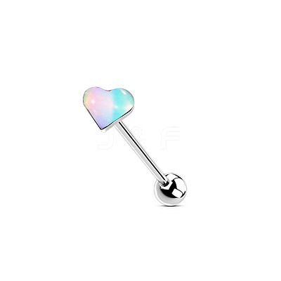 304 Stainless Steel & Acrylic Straight Barbell Tongue Rings FS-WG7AF88-01-1