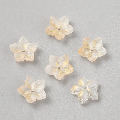 Baking Paint Handmade Lampwork Bead Cap LAMP-WH0009-21K-1
