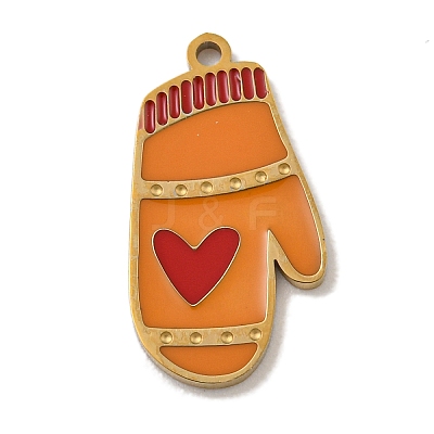 Christmas Theme 304 Stainless Steel Enamel Charms STAS-Z093-02F-1
