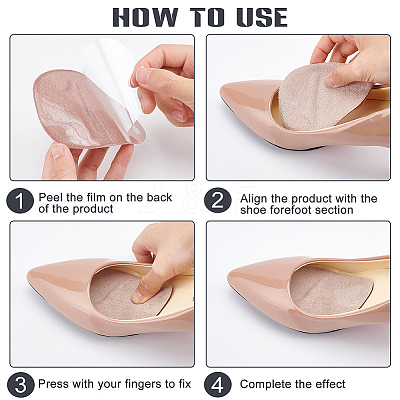 AHADEMAKER 6 Pairs 3 Colors Silicone Forefoot Insole Pads FIND-GA0002-59-1