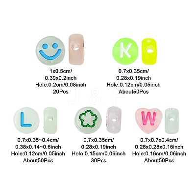 200Pcs Acrylic Beads FACR-FS0001-03-1