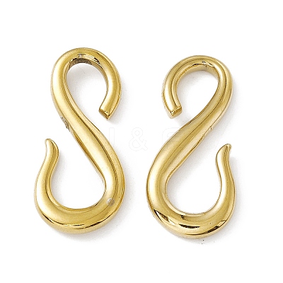 PVD Vacuum Plating 304 Stainless Steel S Hook Clasps X-STAS-G278-44G-1