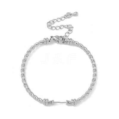 Brass Twisted Chain Bracelet Making KK-U020-14P-1