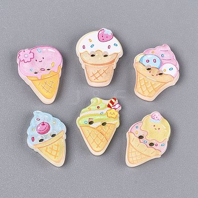 2-Hole Printed Resin Buttons BUTT-Q047-01-1