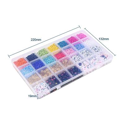 5 Colors Flat Round Acrylic Letter Beads DIY-YW0002-54-1