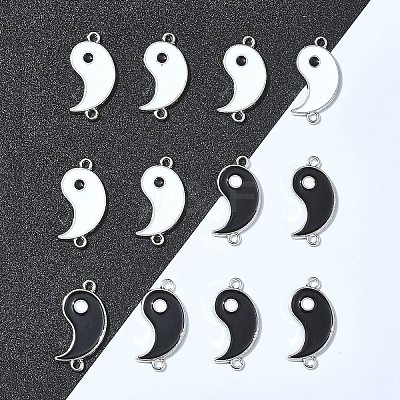 12Pcs 2 Colors Alloy Enamel Split Links Connectors ENAM-FS0001-84-1