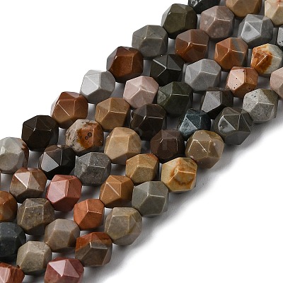 Natural Picasso Jasper Beads Strands G-Z119-A25-01-1