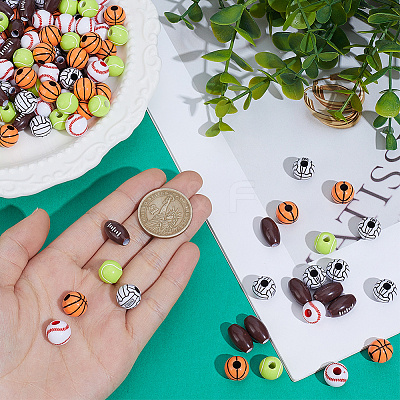 300Pcs 5 Styles Craft Style Acrylic Beads MACR-PA0001-67-1