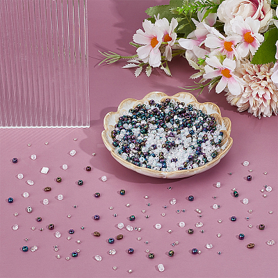 137G 9 Styles Colours Luster Czech Glass Seed Beads SEED-WR0001-04-1