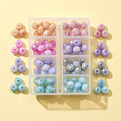 104Pcs 8 Colors Opaque Baking Paint Glass Beads Strands EGLA-FS0001-27-1