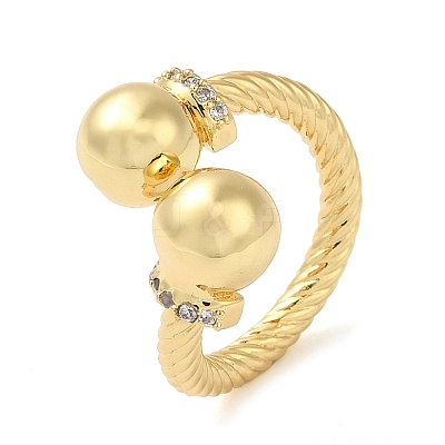 Brass Open Cuff Rings RJEW-Q778-54G-1