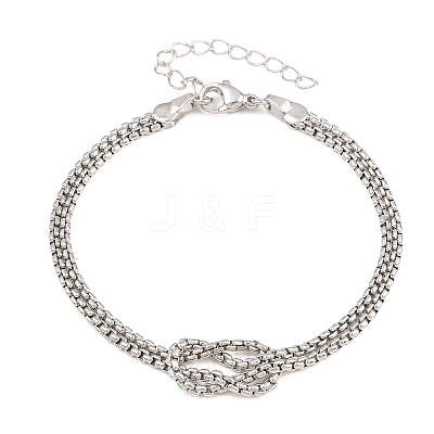 Brass Box Chain Knot 2-Strand Bracelets for Women KK-CBA68DA-17B-P-1