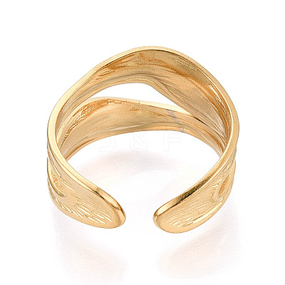 Ion Plating(IP) 304 Stainless Steel Cuff Ring X-RJEW-N038-112LG-1