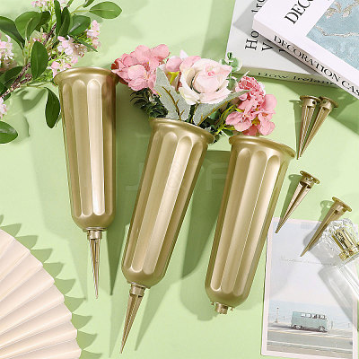 Plastic Cemetery Vase with Stake AJEW-WH0709-444A-1