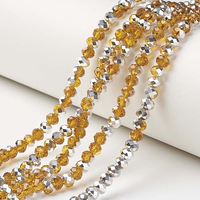 Electroplate Transparent Glass Beads Strands EGLA-A034-T4mm-M10-1