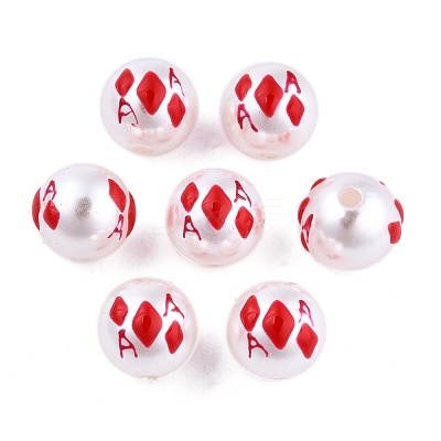 Halloween Opaque ABS Plastic Imitation Pearl Enamel Beads KY-G020-01L-1