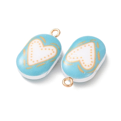Printed Alloy with Acrylic Pendants AL-CBAE25B-04E-G-1