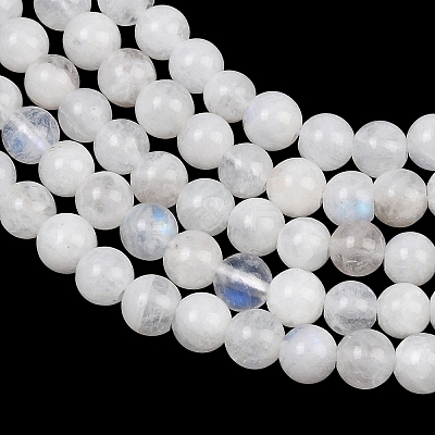 Natural Rainbow Moonstone Round Beads Strands G-E329-4-4.5mm-49-1