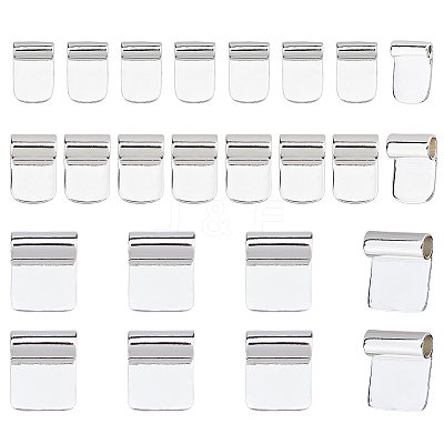 24Pcs 3 Style Brass Glue-on Flat Pad Bails KK-HS0014-95-1
