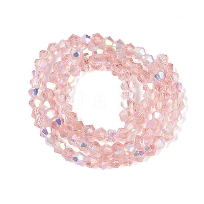 AB Color Plated Transparent Glass Beads Strands GLAA-G127-01-01D-1
