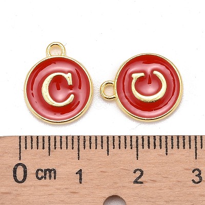 Golden Plated Alloy Enamel Charms ENAM-S118-03C-1