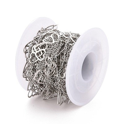 Tarnish Resistant 304 Stainless Steel Heart Link Cable Chains CHS-E006-05P-1