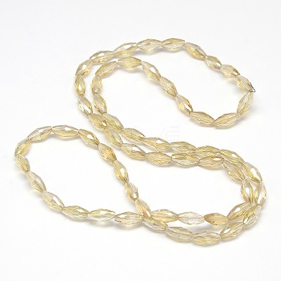 Electroplate Crystal Glass Rice Beads Strands EGLA-F042-A08-1