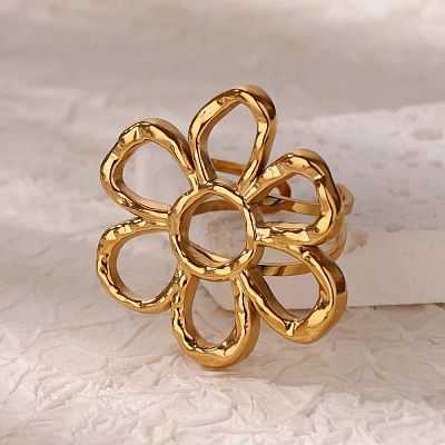 304 Stainless Steel Open Cuff Rings for Women LS-RJEW-U060-04B-G-1