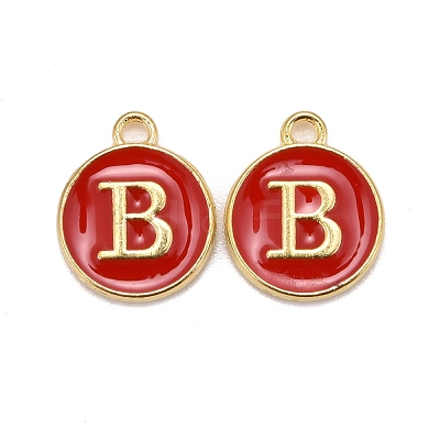 Golden Plated Alloy Enamel Charms X-ENAM-S118-03B-1