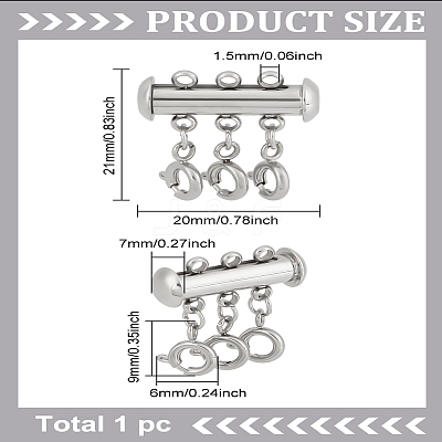 1PC 304 Stainless Steel Slide Lock Clasps FIND-LP0003-49A-1