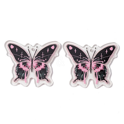 Transparent Printed Acrylic Pendants TACR-P005-02B-1