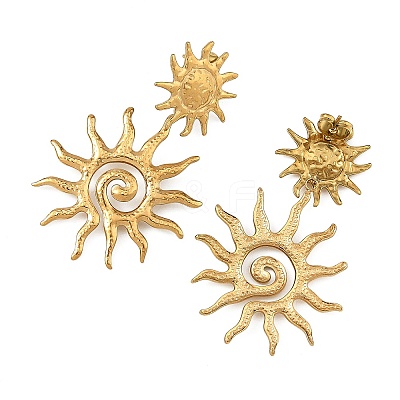 304 Stainless Steel Stud Dangle Earrings for Women EJEW-JE07475-01-1
