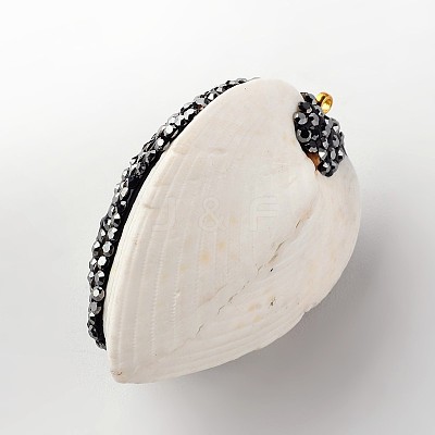 Teardrop Shell Pendants BSHE-K002-17-1