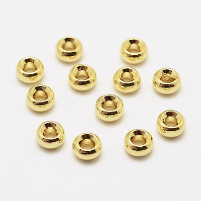 Brass Spacer Rondelle Beads KK-P130-112G-NR-1