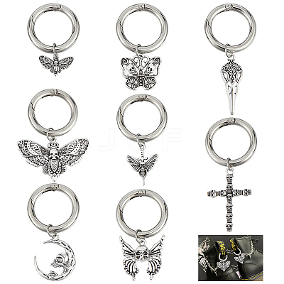 16Pcs 8 Style Cross/Butterfly/Moon Alloy Shoe Decoration HJEW-AB00624-1