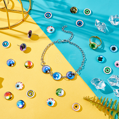 2Bags 2 Colors Glass Eyes Cabochons KY-PH0001-56-1