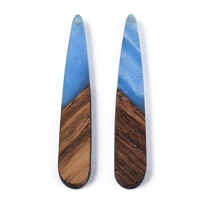 Opaque Resin & Walnut Wood Pendants RESI-S389-039A-C01-1