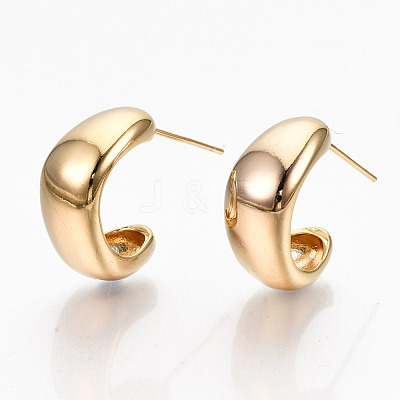 Brass Half Hoop Earrings KK-R117-036-NF-1