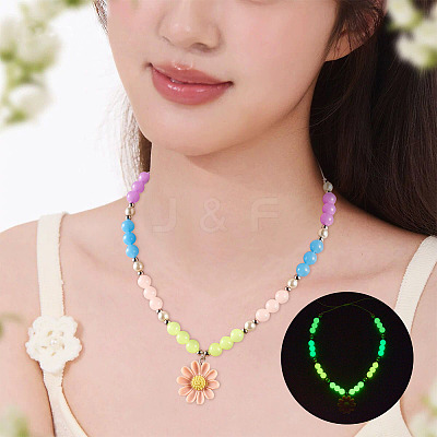 702Pcs 18 Styles Luminous Acrylic Beads MACR-TA0002-09-1