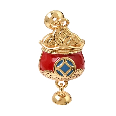 Brass Enamel Magnetic Clasps KK-C066-25G-1