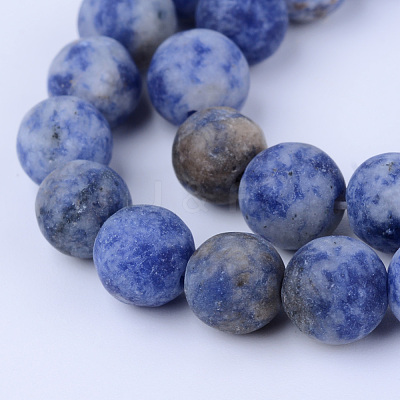 Natural Blue Spot Jasper Beads Strands X-G-Q462-10mm-06-1